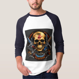 Camiseta "Rebel Riffs Skull & Crossbones Rock Tee