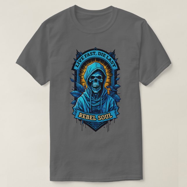 Camiseta Rebel Soul Live fast die last (Frente do Design)