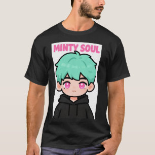Camiseta Rebelde Chibi de Cor Menta: Roupas de Rua Kawaii d