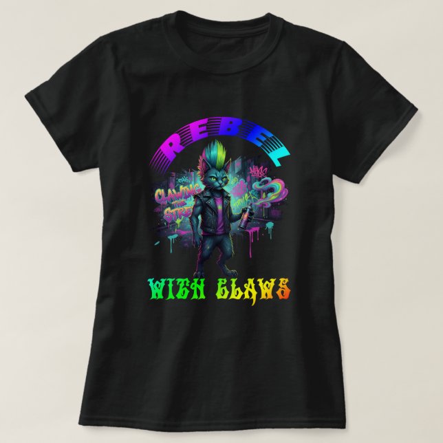 Camiseta Rebelde com garras (Frente do Design)