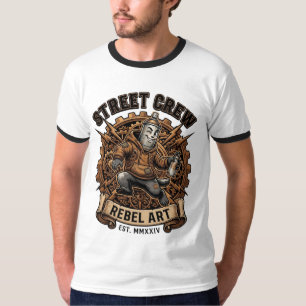Camiseta Rebelde da equipe de rua mecânico de arte urso