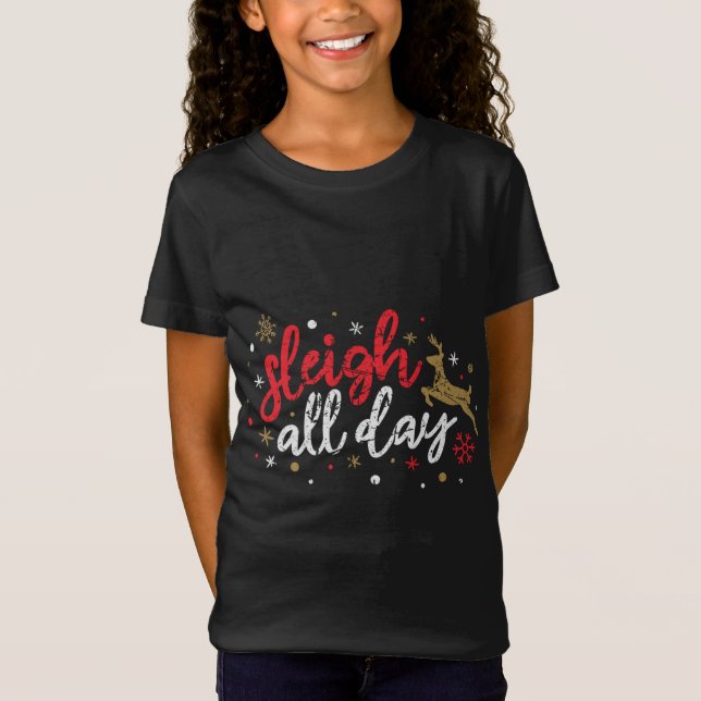 Camiseta Rebelde O Dia Todo Reindeado Engraçado Feliz Natal (Frente)