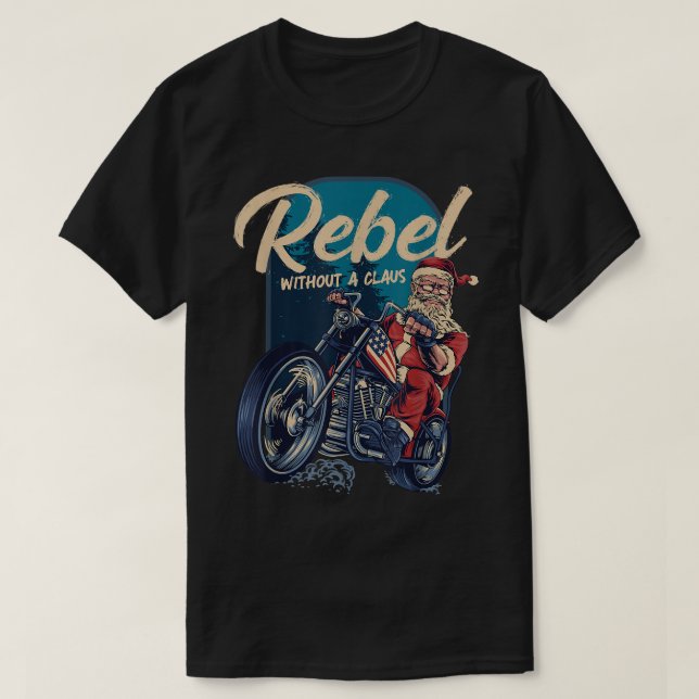 Camiseta Rebelde Sem Papais noeis De Claus Engraçado De Nat (Frente do Design)