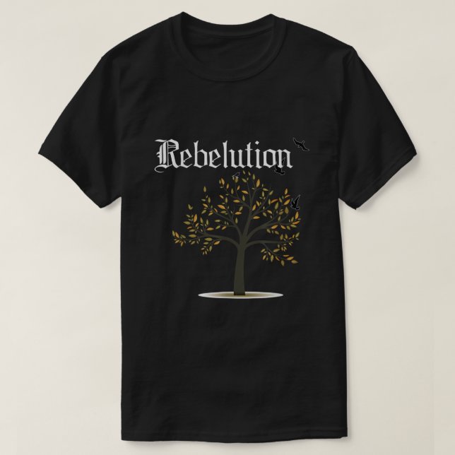 Camiseta Rebelião que cai no lugar (Frente do Design)