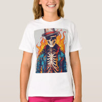 Rebelião Rock and Roll - Caveira e Crossbones T-S