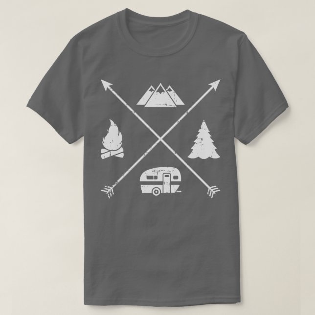 Camiseta Reboque avan de hipster de campismo (Frente do Design)