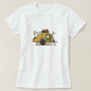 Camiseta Reboque bonito do viagem do campista da lágrima d