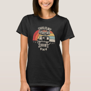Camiseta Reboque de Acampamento Retro Antigo Caravana Móvel