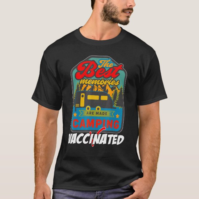 Camiseta Reboque de acampamento Retro-Viagem (Frente)