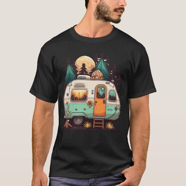 Camiseta Reboque de camping vintage (Frente)
