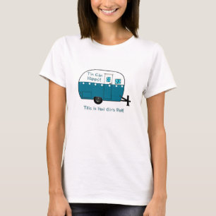 Camiseta Reboque de campista retro do T das MULHERES