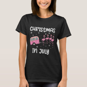 Camiseta Reboque de Flamingo Natal em Julho Cam Xmas de Ver
