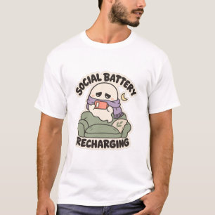 Camiseta Recarregando a Bateria Social: Introvertido Acoged