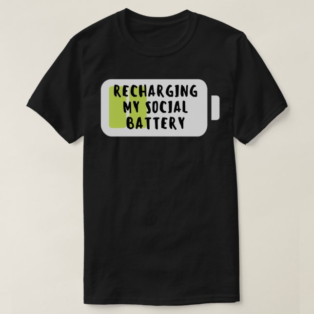 Camiseta Recarregando minha bateria social (Frente do Design)