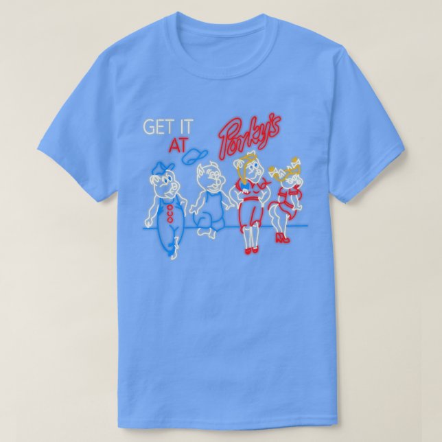 Camiseta Receba No Sinal De Neon Da Porkys (Frente do Design)