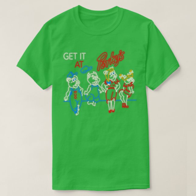Camiseta Receba No Sinal De Neon Da Porkys (Frente do Design)