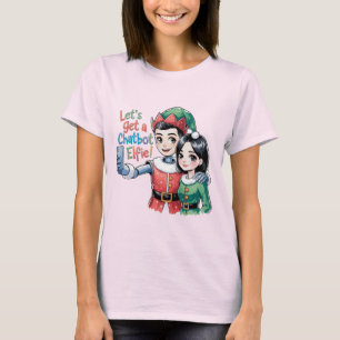 Camiseta 🤖 Receba um Chatbot Elfie Memórias de Natal Engra