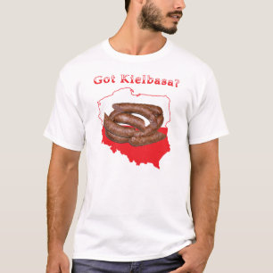 Camiseta Recebi o mapa polonês de Kielbasa