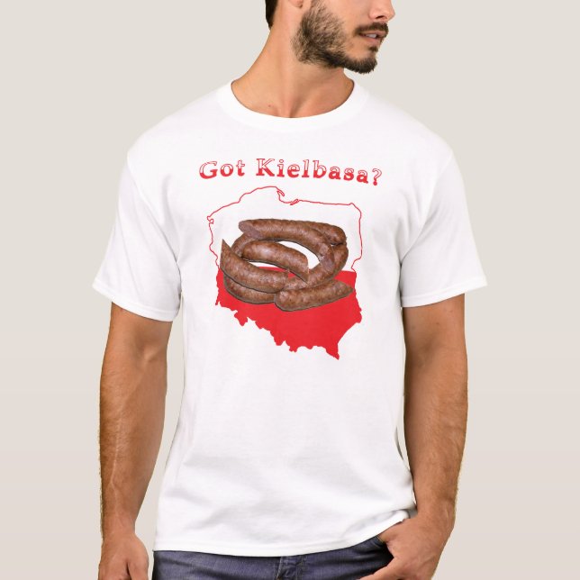 Camiseta Recebi o mapa polonês de Kielbasa (Frente)