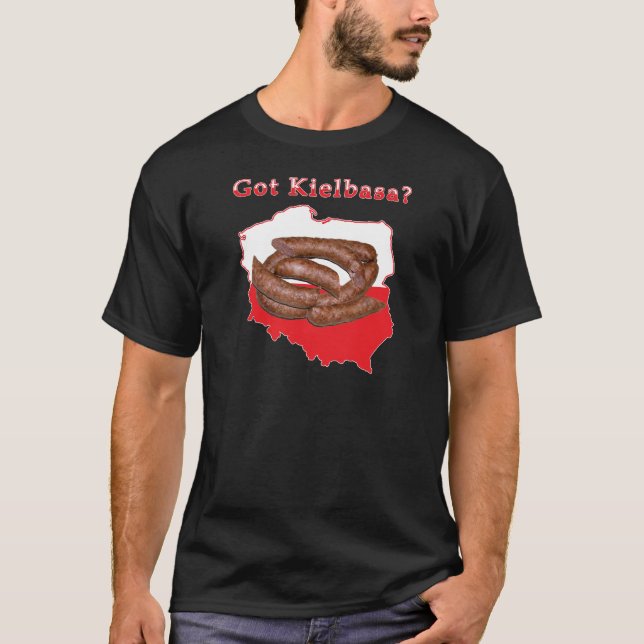 Camiseta Recebi o mapa polonês de Kielbasa (Frente)
