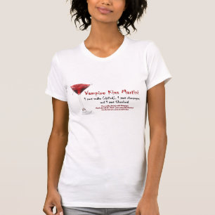 Camiseta Receita da bebida de Martini do beijo do vampiro