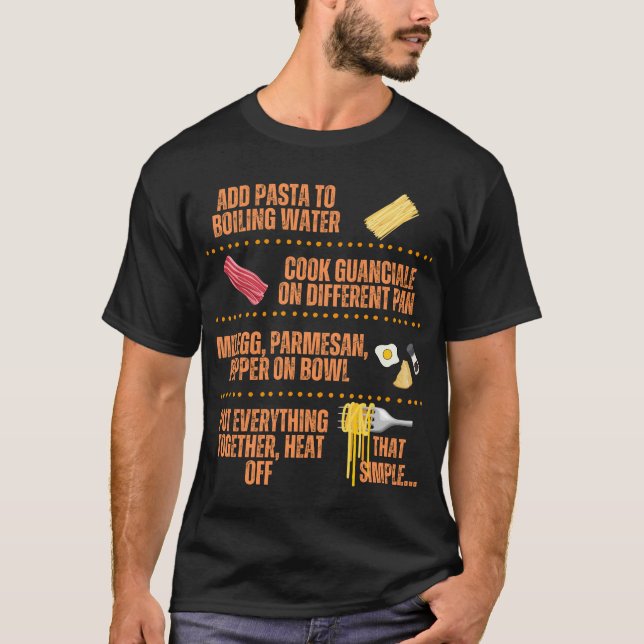 Camiseta Receita de Carbonara Simples (Frente)