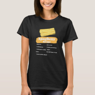 Camiseta Receita de Espaguete Comida Italiana Culinária Fan