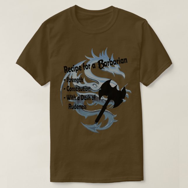Camiseta Receita de um bárbaro (Frente do Design)