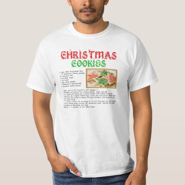 Camiseta Receita dos biscoitos do Natal (Frente)