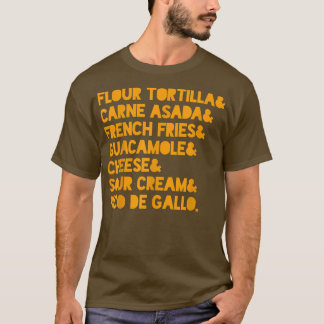 Camiseta Receita Meicana Engraçada do Burrito da Califórnia