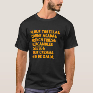 Camiseta Receita Mexicana Engraçada do Burrito da Califórni