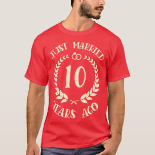 Camiseta Recem casados 10 Anos Atrás 10º Aniversário de Cas