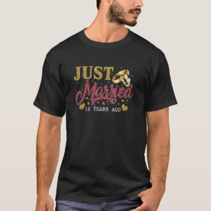 Camiseta Recem casados 16 Anos Aniversário de Casamento de