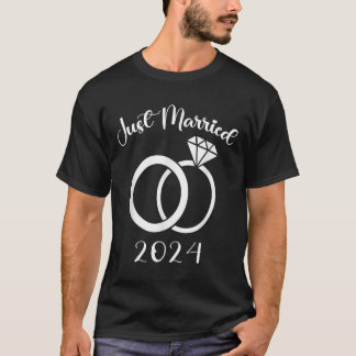 Camiseta Recem casados 2024 Anéis de Casamento Corresponden