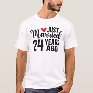 Camiseta Recem casados 24 Anos Atrás, Coincidindo Com O 24º