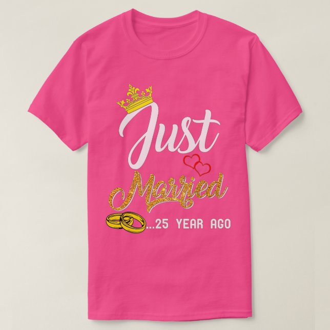Camiseta Recem casados 25 de Aniversário 25 Anos Atrás (Frente do Design)