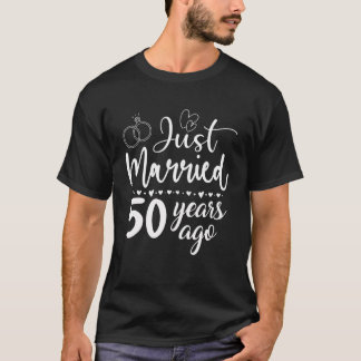 Camiseta Recem casados 50 Anos Aniversário Para Casais
