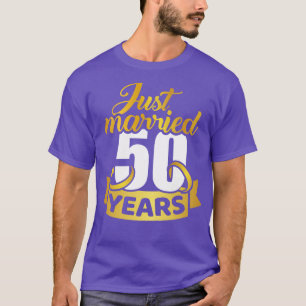 Camiseta Recem casados 50 anos ouro aniversário de casament