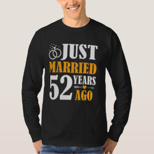 Camiseta Recem casados 52 Anos Atrás 52º Aniversário de Cas