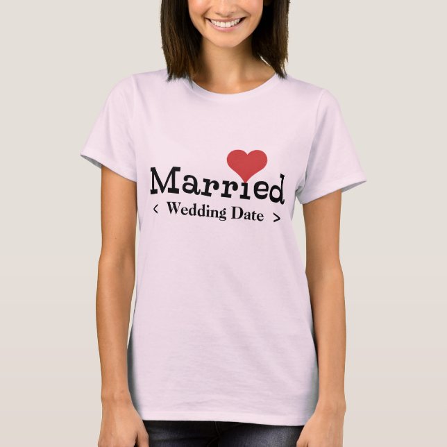 Camiseta Recem casados (data de casamento) (Frente)
