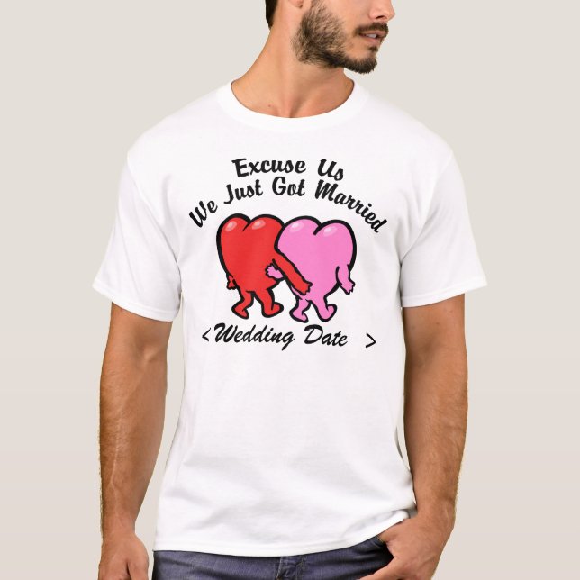 Camiseta Recem casados (data de casamento) (Frente)