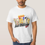 Camiseta Recem casados de Casamento de Vegas<br><div class="desc">Planejar um Casamento de Vegas? Aqui está um design para os recém-casados! Recem casados VEGAS ouro rodeado com o slot 777,  blackjack,  roleta e chips de pôquer. Dar noiva e camisetas,  canecas e muito mais. Nossa lua de mel,  noiva e noiva também estão disponíveis!</div>