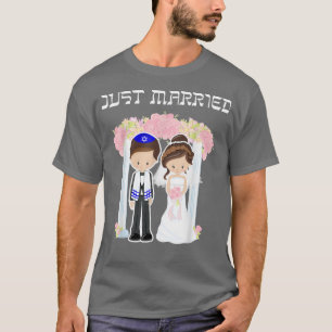 Camiseta Recem casados de Casamento Judaico Chuppah Bride G