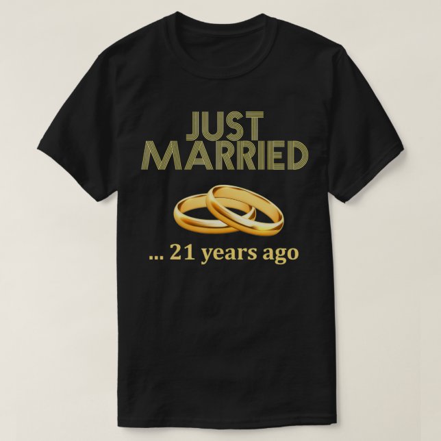 Camiseta recem casados De Casamentos De 21 Anos rua (Frente do Design)