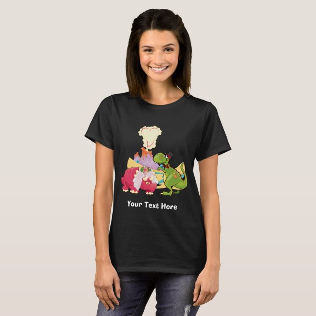Camiseta Recem casados de dinossauro (Frente Completa)