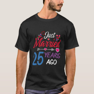 Camiseta Recem casados do aniversário de casamento há 25 an