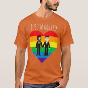Camiseta Recem casados gay Casal Arco-Íris LGBT Presente Ca