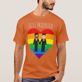 Camiseta Recem casados gay Casal Arco-Íris LGBT Presente Ca
