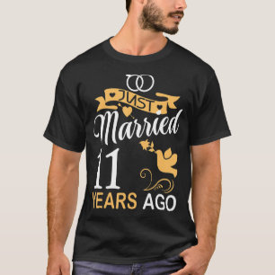 Camiseta Recem casados Há 11 Anos Aniversário De Casamento