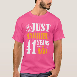 Camiseta Recem casados Há 41 Anos Aniversário De Casamento
